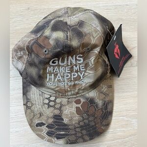 NWT Kryptek Camo Hat “Guns Make Me Happy “ Hat Adjustable Strapback*Y14